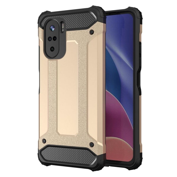 Hybrid Armor Rugged Mobile Shell Redmi Poco F3 - Guld Yellow