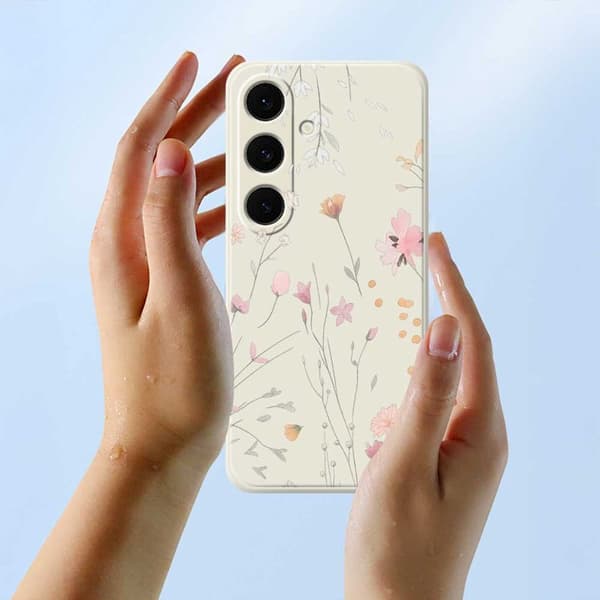 Mobilskal för Samsung Galaxy S26 Blommönster TPU - Svart