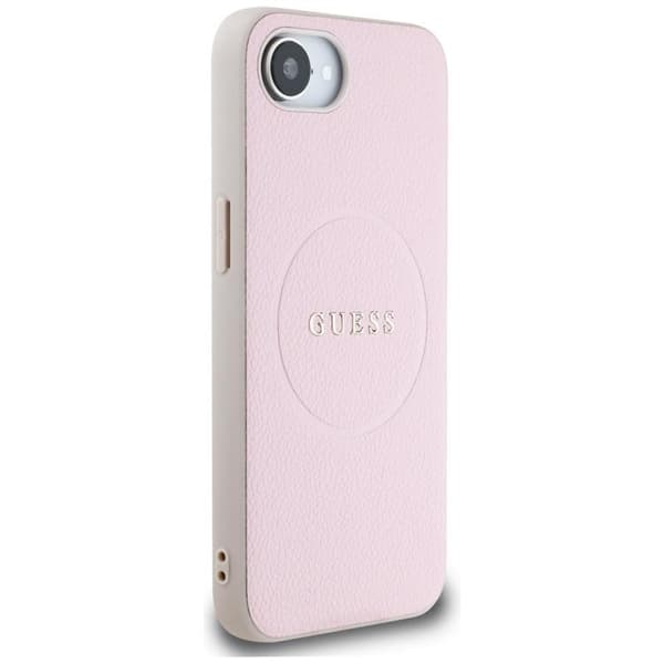 Guess Telefontaske til iPhone 16e MagSafe Kornet Ring - Lyserød Rosa