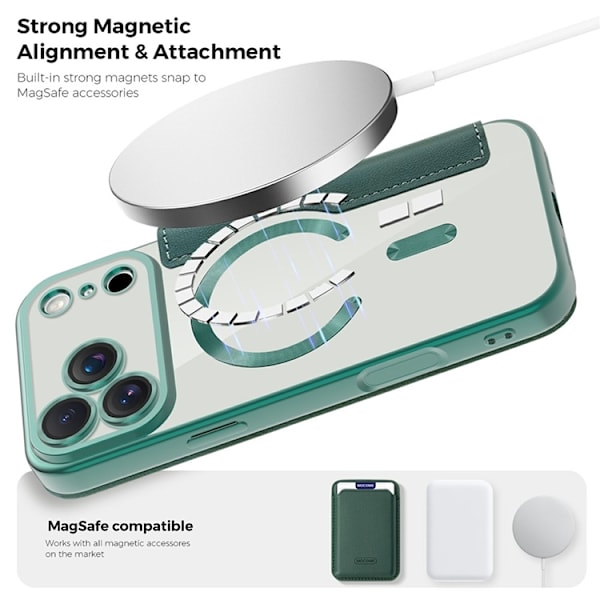 iPhone 17 Pro Plånboksfodral Magsafe RFID-Skydd - Grön Grön
