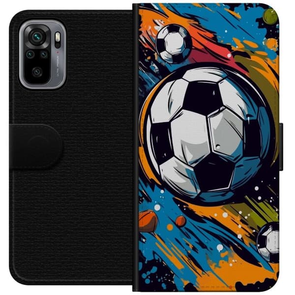 Plånboksfodral till Xiaomi Redmi Note 10S med Fotbollar