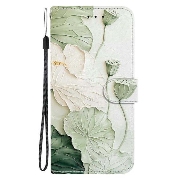 Plånboksfodral för Samsung Galaxy S26 Plus Mönstertryck Konstläder - Lotus
