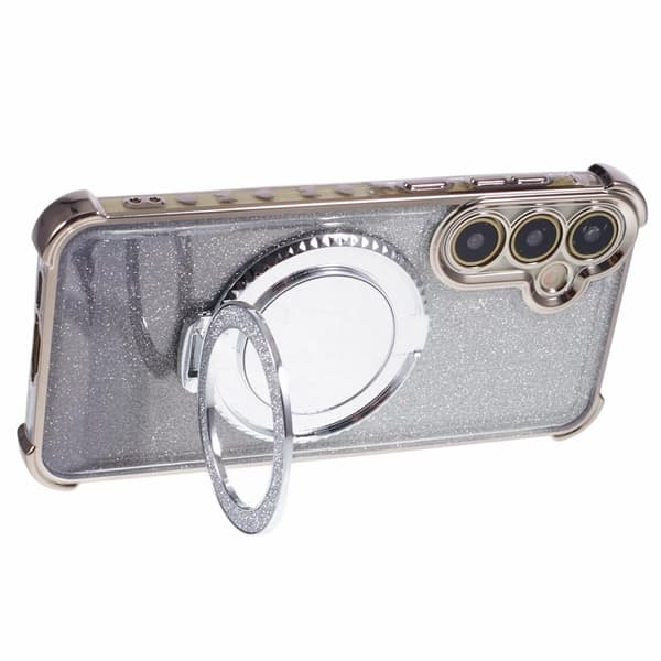 Mobilskal till Samsung Galaxy A55 5G Glitter Gradient Kickstand TPU - Grå
