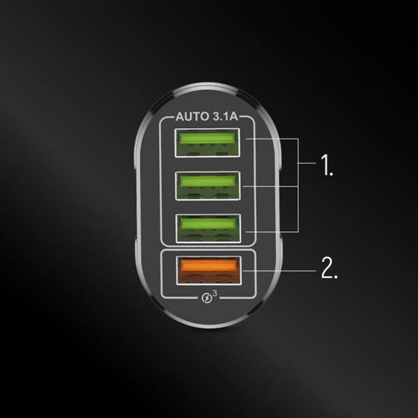 Wozinsky Väggladdare 4x USB-A 48W - Svart