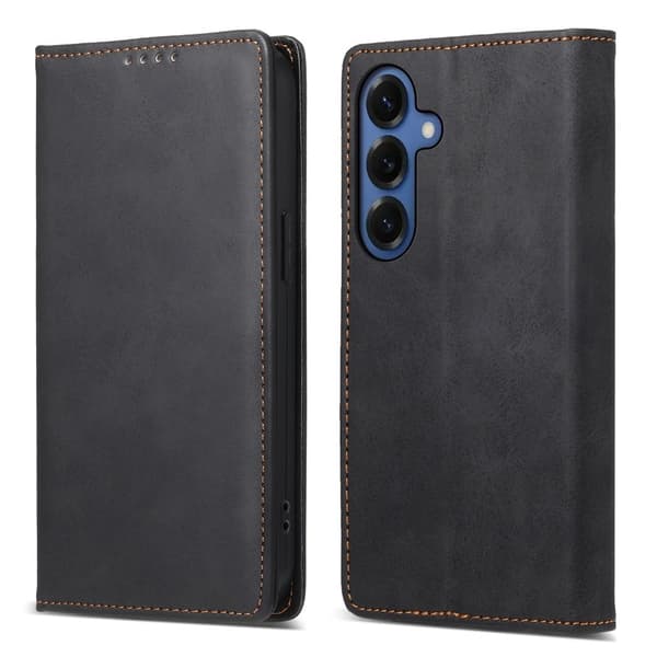 Samsung Galaxy S26+ Plånboksfodral RFID Skydd Konstläder - Svart