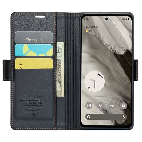 CASEME Plånboksfodral Konstläder till Google Pixel 8 - Svart