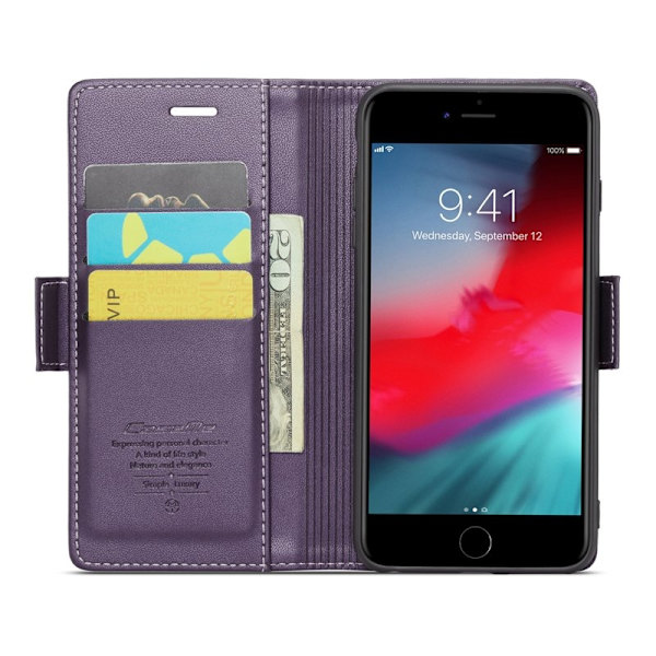 CASEME Plånboksfodral Konstläder för iPhone 6 Plus/7 Plus/8 Plus - Lila