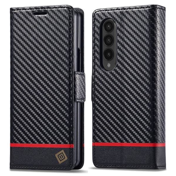 LC.IMEEKE Samsung Galaxy Z Fold4 5G Plånboksfodral Konstläder - Svart