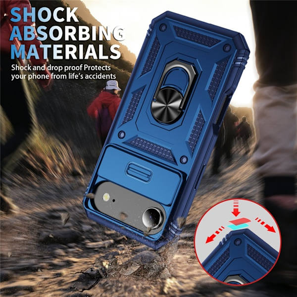 Mobilskal till iPhone Air Slide Camshield Kickstand - Blå Blå
