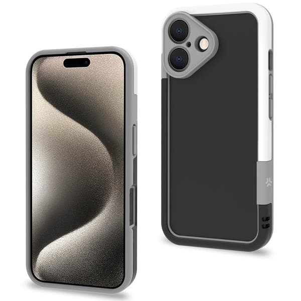 Celly Mobilskal till iPhone 16 Bumper - Svart/Vit Black