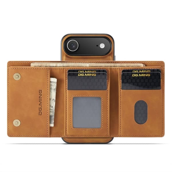 DG.MING iPhone Air Konstläder Plånboksfodral Kickstand PU - Brun