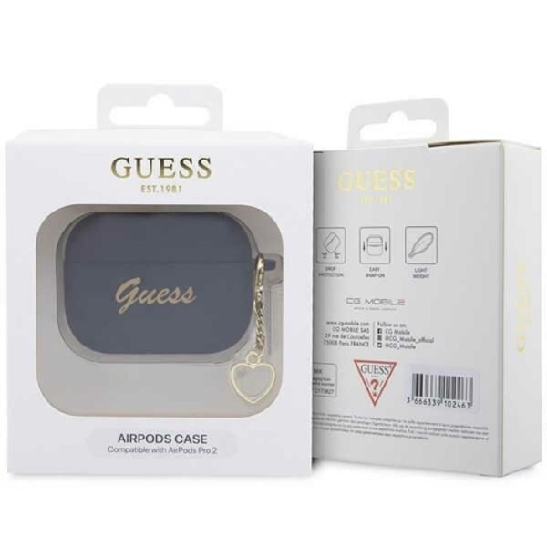 Guess Airpods Pro 2 Cover Charm Heart Collection - musta