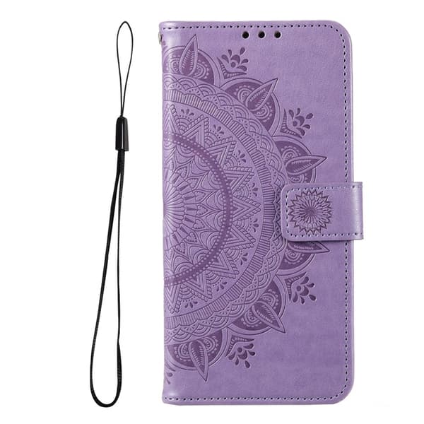 Galaxy S26 Ultra Plånboksfodral Imprinted Totem Konstläder - Lila Lila