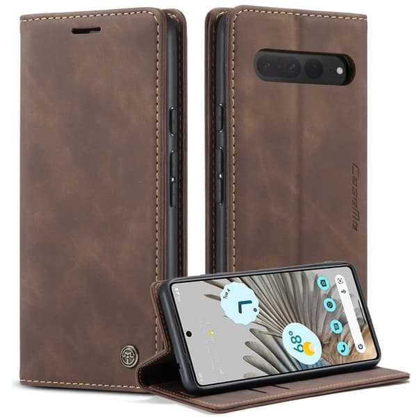 CASEME 013 Series Google Pixel 7 Pro Plånboksfodral Konstläder Brun