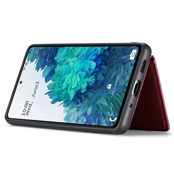 JEEHOOD Mobilskal till Samsung Galaxy S20 FE 2022 Äkta Läder - Röd