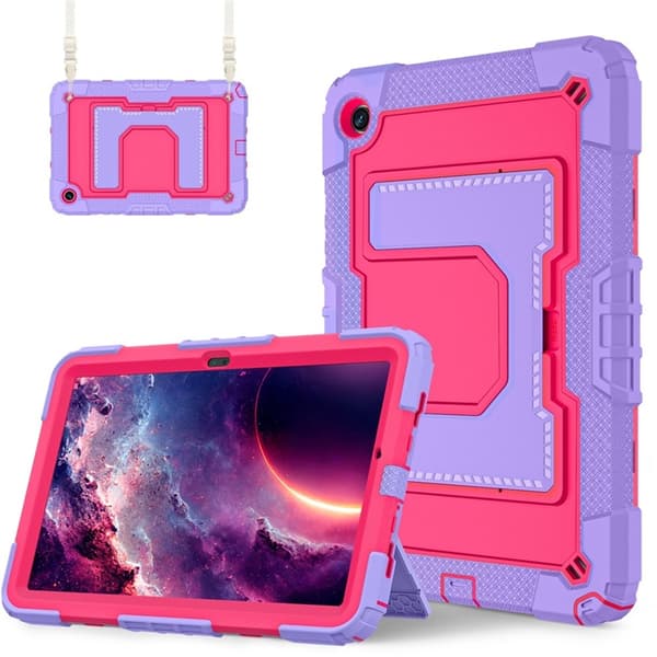 Galaxy Tab A9 Plus Skal Kickstand Med Rem Anti Drop Rosa