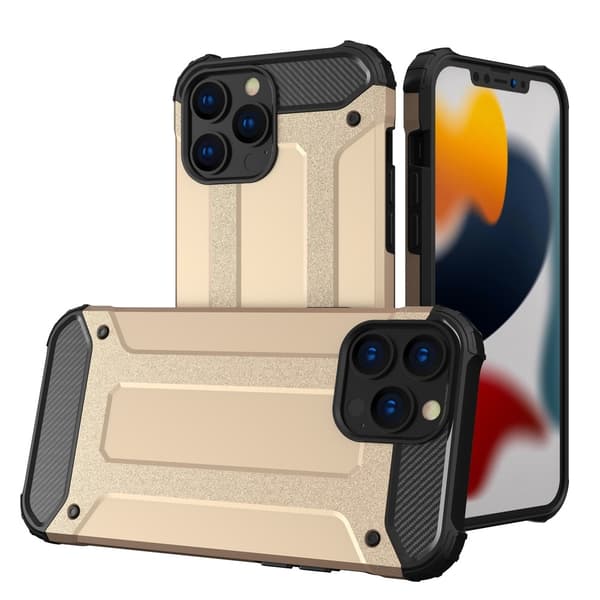 Hybrid Armor Tough Rugged Skal iPhone 13 Pro Max - Guld Gul
