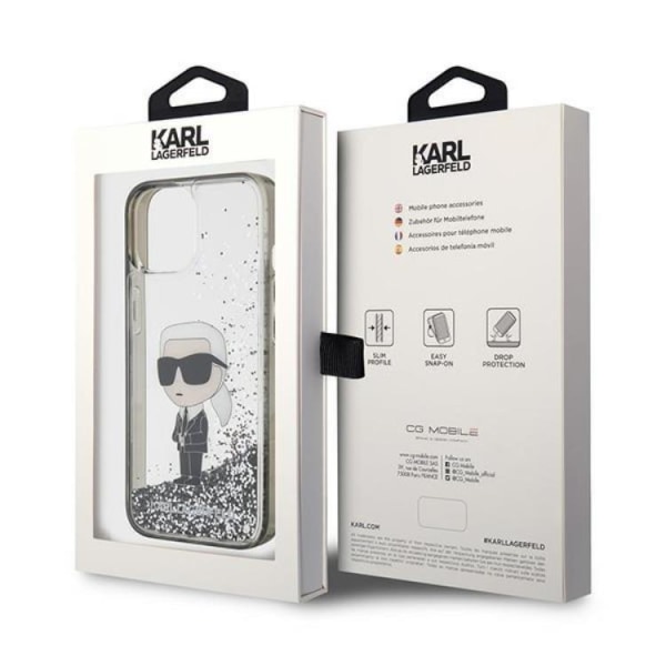 Karl Lagerfeld iPhone 15 Mobilskal Liquid Glitter Ikonik