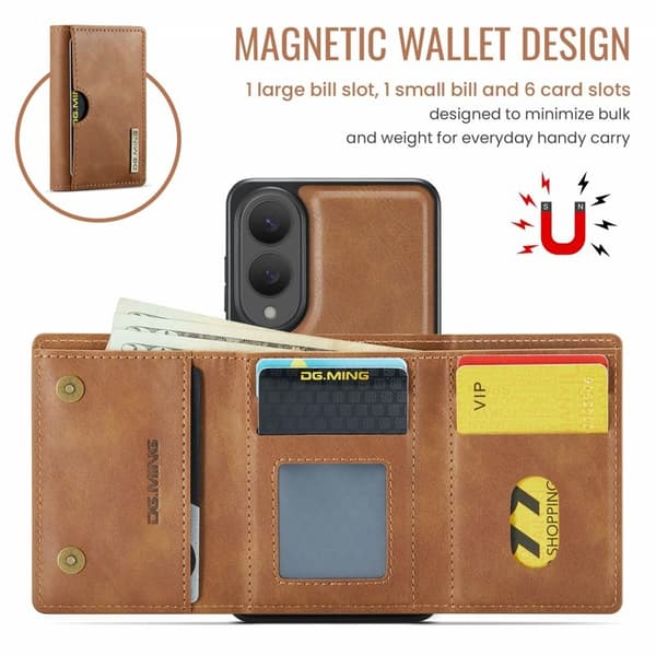 DG.MING M6 Series Mobilskal till Samsung Galaxy S25 Edge Magnetisk Brun