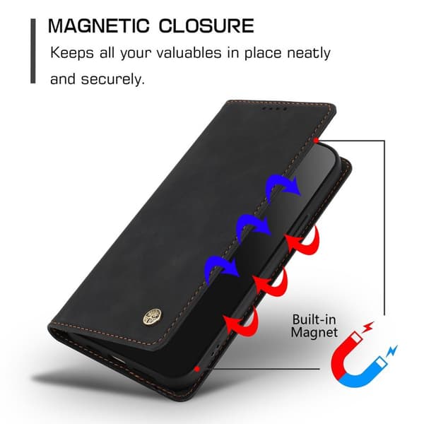Plånboksfodral för Samsung Galaxy S26 Konstläder RFID - Svart