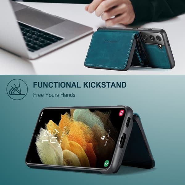 JEEHOOD Kickstand TPU Plånboksfodral med Magnetisk - Blå