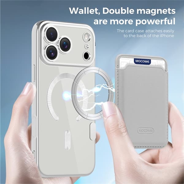 Mobilskal till iPhone 17 Pro MagSafe Korthållare TPU + PC - Grå Grå