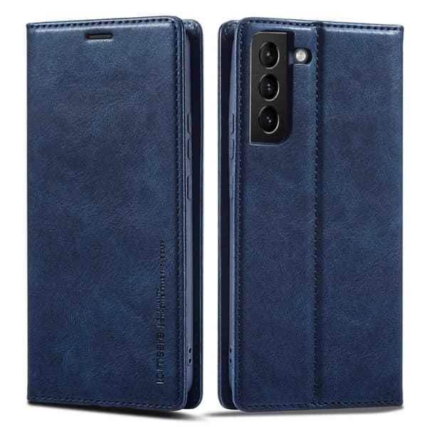 LC.IMEEKE Samsung Galaxy S21+ 5G Plånboksfodral Konstläder - Blå