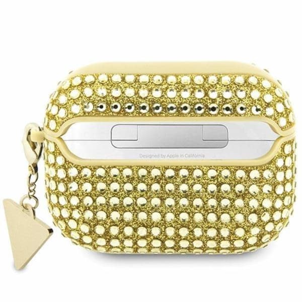 Guess AirPods Pro 2 Skal Rhinestone Triangle Charm - Guld Guld