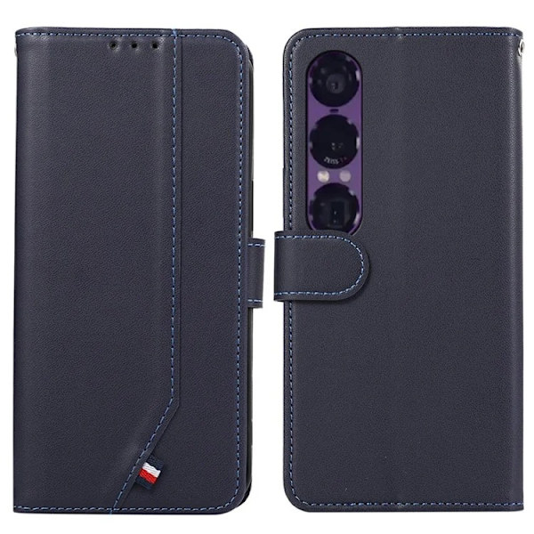 Sony Xperia 1 VII Plånboksfodral RFID-Skydd Konstläder - Blå