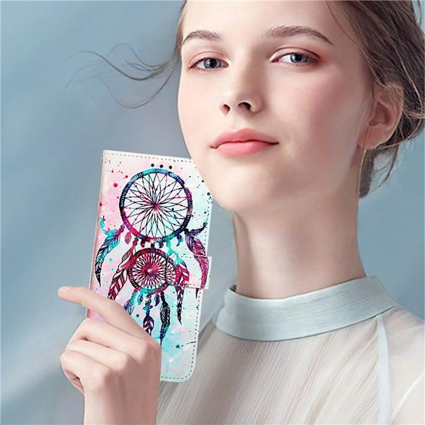 iPhone 16 Plus Plånboksfodral Printing Pattern Med Rem Flerfärgad