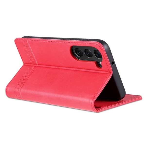 AZNS Samsung Galaxy S23 Plånboksfodral Konstläder - Röd