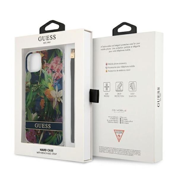 Guess iPhone 13 mini Skal Flower Strap - Blå Blå