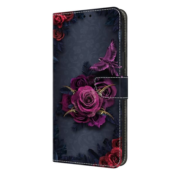 Plånboksfodral för Samsung Galaxy S26 Plus Mönstertryck Konstläder - Blommor