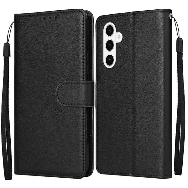 Samsung Galaxy S26 / S26 Pro Plånboksfodral Ställ Konstläder - Svart