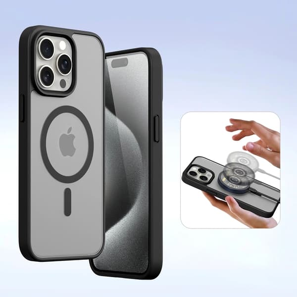 Dux Ducis iPhone 15 Pro Pung Taske Lawa Læder - Sort Svart