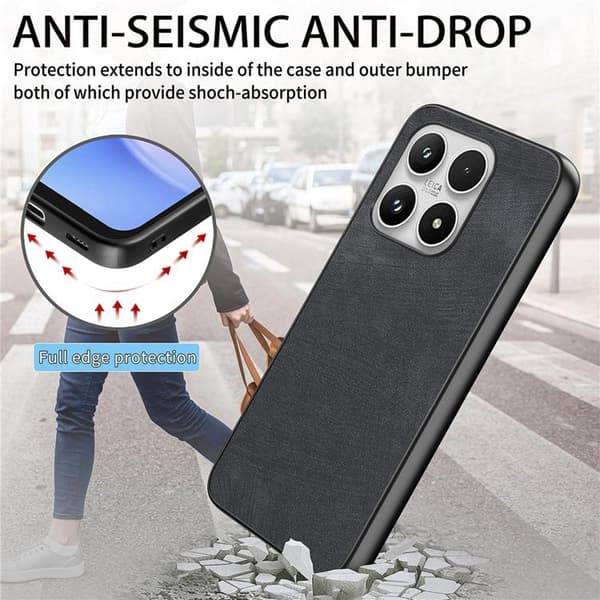 Mobilskal för Xiaomi 17 Retro Läder Shockproof Slim Svart