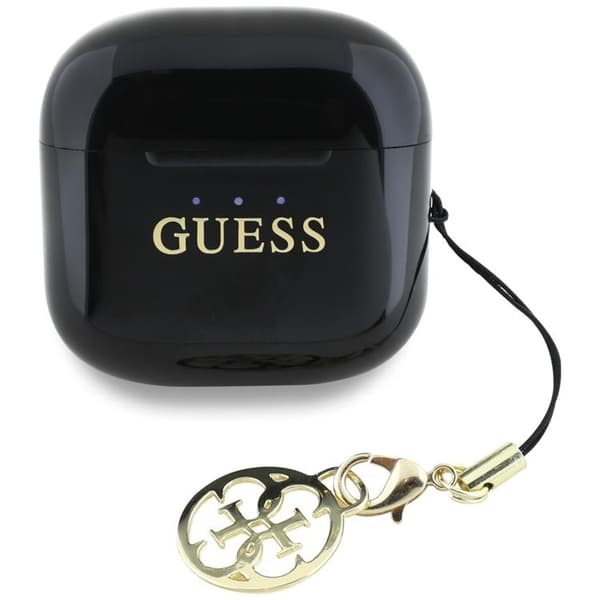 Guess TWS In-Ear Hörlurar Glossy Effect Printed Logo & Charm - Svart Black