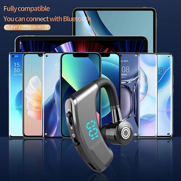 Single In-Ear Hörlur Bluetooth Med Display V9S Svart
