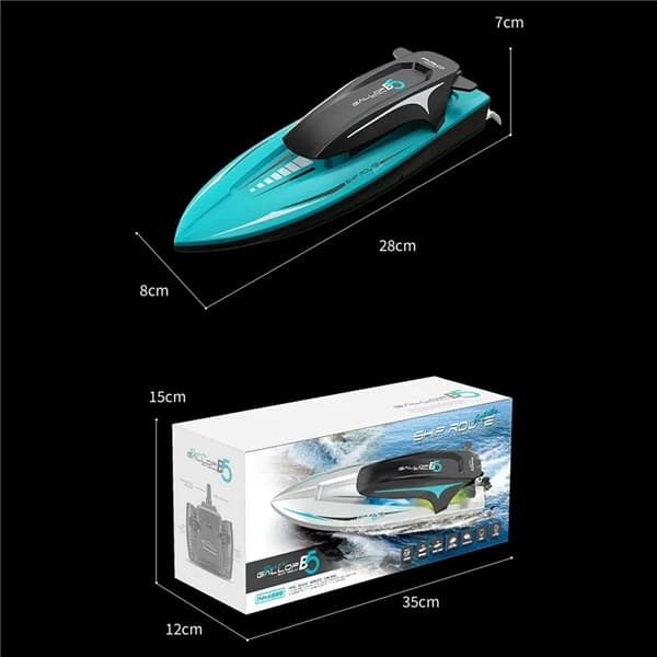 RC Elektrisk Yacht Motorbåt Leksak Enkelt Batteri B5 - Blå