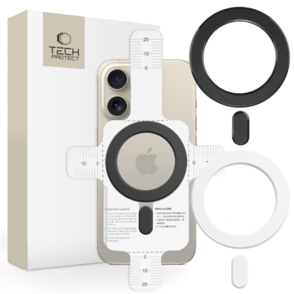 Tech-Protect MagSafe Universal Magnetisk Ring [2in1] - Sort og Hvid Svart