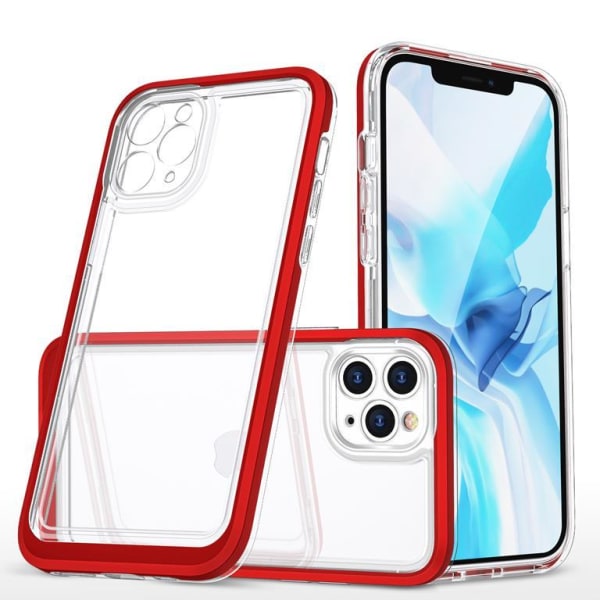 iPhone 11 Pro Max -kuori Clear 3in1 - Punainen