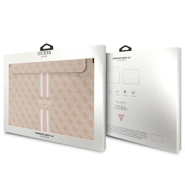 Guess Datafodral 16" Sleeve Printed Stripes - Rosa Svart