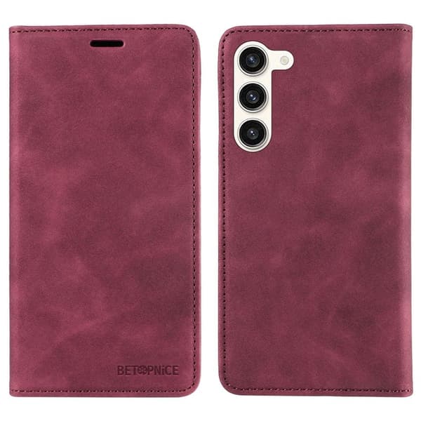 BETOPNICE 003 Plånboksfodral för Samsung Galaxy S23+ Konstläder - Röd