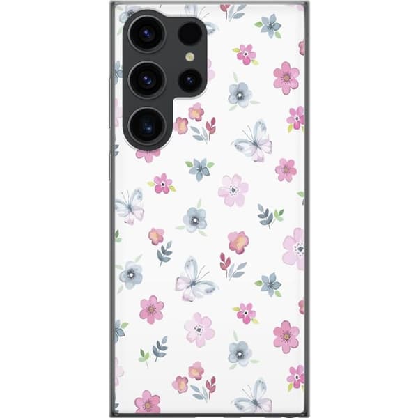 Mobilcover til Samsung Galaxy S24 Ultra med blomster og sommerfugle