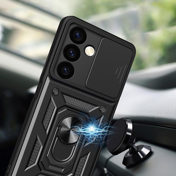 Galaxy S24 Mobilcover Hybrid Armor Camshield - Blå Blå