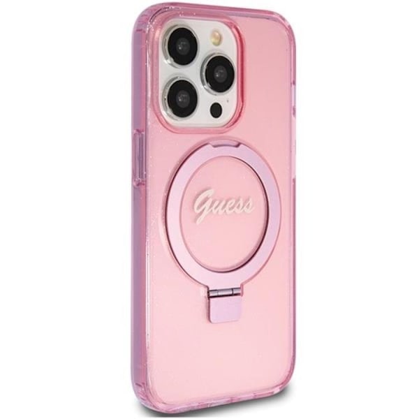 Guess iPhone 15 Pro Mobilskal Magsafe Ringställ Script Glitter