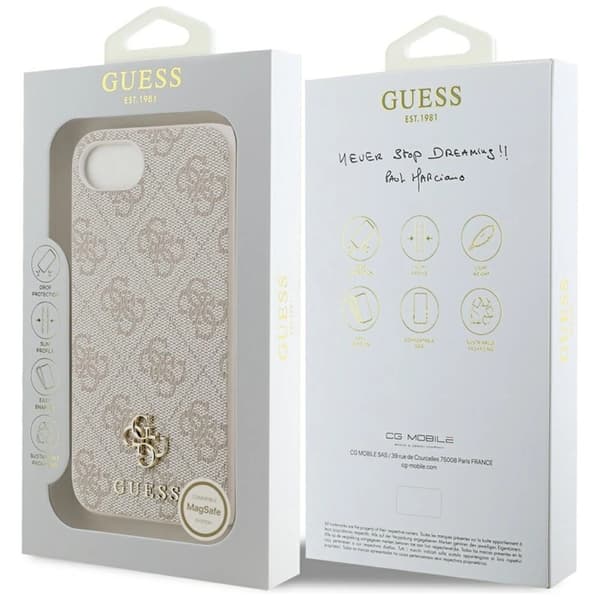Guess Mobilskal till iPhone 16e MagSafe 4G Small 4G and Classic Rosa