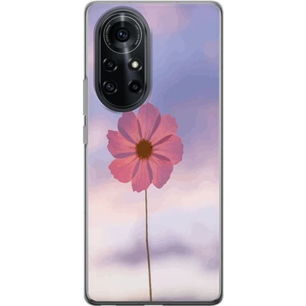 Mobiletui til Huawei nova 8 Pro med Lyserød Blomst