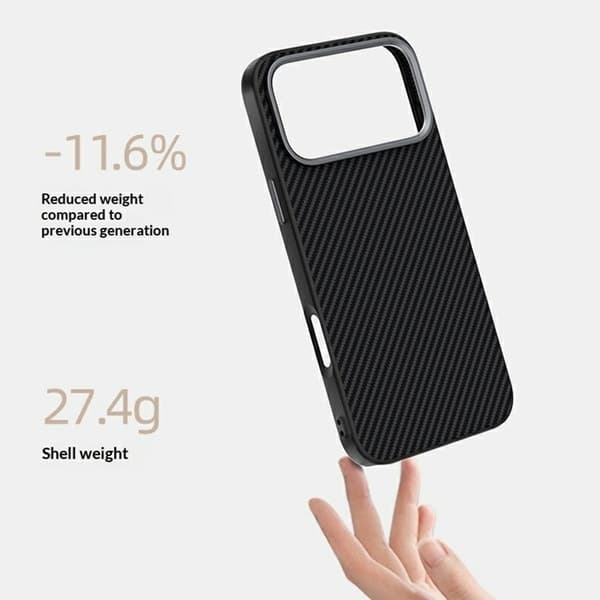 ABEEL Mobilskal till iPhone 17 Pro MagSafe Carbon Fiber Texture Grön