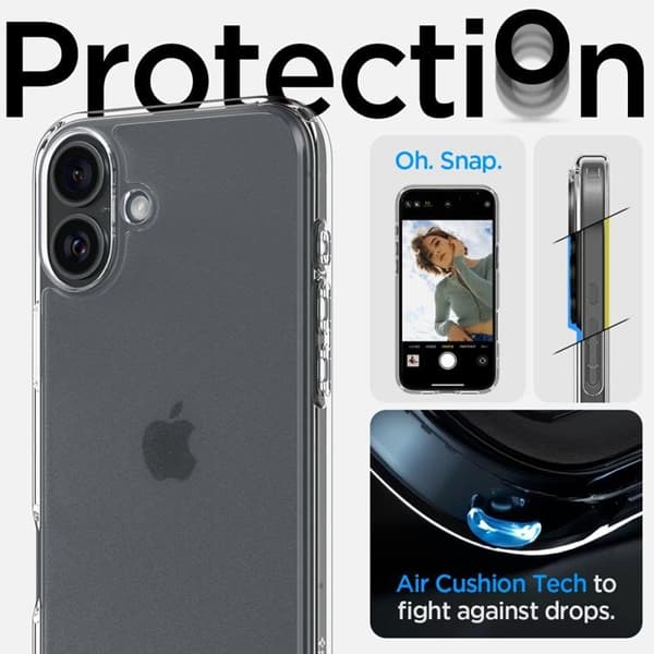 Spigen telefontaske til iPhone 16 Ultra Hybrid - Frost Clear